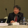 Phó Giáo sư, Tiến sỹ Nguyễn Vũ Tùng, Giám đốc Học viện Ngoại giao (Bộ Ngoại giao), phát biểu tại phiên bế mạc. (Ảnh: Xuân Dự/TTXVN)