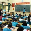 Học sinh trường tiểu học thị trấn Vũ Thư đã cơ bản đi học lại bình thường. (Ảnh: Thế Duyệt/TTXVN)