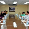 Buổi làm việc giữa Đoàn đại biểu TP Hồ Chí Minh với lãnh đạo Ban Quan hệ quốc tế, Trung ương Đảng Cộng sản Cuba. (Ảnh: Lê Hà/TTXVN)