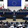 Cuộc họp của Nghị viện châu Âu ở Strasbourg, Pháp, ngày 17/4. (Ảnh: AFP/TTXVN)
