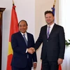 Thủ tướng Nguyễn Xuân Phúc hội kiến Chủ tịch Hạ viện Séc Radek Vondracek. (Ảnh: Thống Nhất/TTXVN)