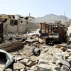 Cảnh đổ nát sau một vụ nổ ở thủ đô Sanaa, Yemen ngày 9/4/2019. (Ảnh: THX/TTXVN)