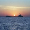 Một tàu chở dầu ở ngoài khơi đảo Qeshm thuộc Eo biển Hormuz. (Ảnh: AFP/ TTXVN)