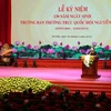 Chủ tịch Quốc hội Nguyễn Thị Kim Ngân đọc diễn văn Lễ kỷ niệm. (Ảnh: Văn Điệp/TTXVN)