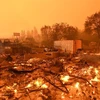 Hiện trường vụ cháy rừng ở Paradise, California, Mỹ, ngày 9/11/2018. (Ảnh: AFP/ TTXVN)