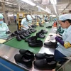 Dây chuyền sản xuất giày, dép xuất khẩu tại Công ty TNHH Midori Safety Footwear Việt Nam, vốn đầu tư của Nhật Bản tại khu công nghiệp Điện Nam - Điện Ngọc (Quảng Nam). (Ảnh: Danh Lam/TTXVN)