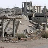 Cảnh đổ nát sau các cuộc giao tranh ở thành phố Daraa, Syria. (Ảnh: AFP/TTXVN)