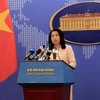 Người phát ngôn Bộ Ngoại giao Lê Thị Thu Hằng thông báo một số hoạt động đối ngoại của Việt Nam. (Ảnh: Lâm Khánh/TTXVN)