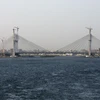 Cây cầu treo Rod al-Farag Axis bắc qua sông Nile ở Cairo, Ai Cập trong lễ thông xe ngày 15/5/2019. (Ảnh: THX/TTXVN)
