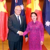 Chủ tịch Quốc hội hội kiến Thủ tướng Australia Scott Morrison. (Ảnh: Trọng Đức/TTXVN)