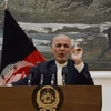 Tổng thống Afghanistan Ashraf Ghani phát biểu tại một cuộc họp báo ở Kabul. (Ảnh: AFP/TTXVN)