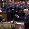 Thủ tướng Anh Boris Johnson phát biểu tại phiên họp Quốc hội ở London, Anh ngày 10/9. (Ảnh: AFP/TTXVN)