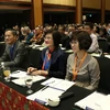 Đoàn Việt Nam do Đại sứ Nguyễn Nguyệt Nga dẫn đầu tham dự hội nghị. (Ảnh: Hữu Chiến/TTXVN)