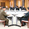Hội nghị ba bên đầu tiên giữa đại diện hai miền Triều Tiên và Bộ Tư lệnh Liên hợp quốc (UNC) ở làng đình chiến Panmunjom. (Ảnh: YONHAP/ TTXVN)