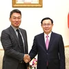 Phó Thủ tướng Vương Đình Huệ tiếp ông Park Byounggun, Giám đốc Công ty Công nghệ Alliex (Hàn Quốc). (Ảnh: Dương Giang/TTXVN)