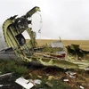 Xác máy bay MH17 của Hãng hàng không Malaysia Airlines bị bắn rơi gần làng Grabove, cách Donetsk, miền Đông Ukraine khoảng 80km, tháng 9/2014. (Ảnh: AFP/TTXVN)