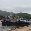 Tàu thuyền đánh bắt thủy sản của ngư dân Khánh Hòa neo đậu ở cảng để tránh trú. (Ảnh: Nguyễn Dũng/TTXVN)