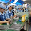 Công nhân sản xuất linh kiện điện tử tại Nhà máy Canon thuộc Khu Công nghiệp Phố Nối A (Hưng Yên). (Ảnh: Phạm Kiên/TTXVN)