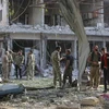 Hiện trường đổ nát sau vụ đánh bom xe ở Tal Abyad, thị trấn miền Đông Bắc Syria, giáp Thổ Nhĩ Kỳ ngày 2/11/2019. (Ảnh: AFP/TTXVN)