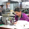 Các thực tập sinh Việt Nam tại Công ty TNHH May Yasuda (thành phố Sukagawa). (Ảnh minh họa: Đào Thanh Tùng/TTXVN)