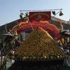 Quang cảnh gian trưng bày sản phẩm cam chào mừng Lễ hội cam Cao Phong lần thứ V năm 2019. (Ảnh: Vũ Hà/TTXVN)