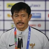 Huấn luyện viên Indra Syafri của U22 Indonesia tại buổi họp báo. (Ảnh: Hoàng Linh/TTXVN)