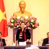 Chủ tịch Quốc hội Nguyễn Thị Kim Ngân phát biểu bế mạc Phiên họp thứ 40 của Ủy ban Thường vụ Quốc hội. (Ảnh: Trọng Đức/TTXVN)