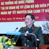 Bộ trưởng Bộ Quốc phòng Ngô Xuân Lịch phát biểu, chúc Tết lực lượng Bộ đội Biên phòng. (Ảnh: Lâm Khánh/TTXVN)
