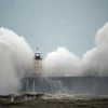 Sóng lớn khi bão Sabine/Ciara chuẩn bị đổ bộ vào bờ biển phía Nam nước Anh ngày 9/2/2020. (Ảnh: AFP/TTXVN)