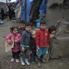 Trẻ em tại một trại tị nạn ở Lesbos, Hy Lạp, ngày 5/3. (Ảnh: AFP/TTXVN)