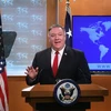 Ngoại trưởng Mike Pompeo tại cuộc họp báo ở Washington,DC, Mỹ, ngày 7/4/2020. (Ảnh: AFP/TTXVN)