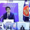 Thủ tướng Nhật Bản Abe Shinzo phát biểu tại Hội nghị Cấp cao ASEAN+3 về ứng phó với dịch bệnh COVID-19. (Ảnh: Thống Nhất/TTXVN)