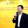 Chủ tịch Hội đồng Quản trị kiêm Tổng Giám đốc T&T Group Đỗ Quang Hiển trong buổi lễ phát động CBNV nhắn tin ủng hộ Vì người nghèo năm 2019. (Nguồn: Vietnam+)