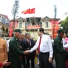 Chủ tịch Ủy ban Trung ương MTTQ Việt Nam Trần Thanh Mẫn với các đại biểu. (Ảnh: Dương Giang/TTXVN)