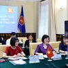 Cuộc họp trực tuyến Nhóm Phụ nữ ASEAN vì Hòa bình. (Ảnh: TTXVN phát)