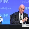 Chủ tịch FIFA Gianni Infantino phát biểu tại cuộc họp báo ở Zurich, Thụy Sĩ ngày 25/6/2020. (Ảnh: AFP/TTXVN)