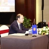 Thứ trưởng Bộ Ngoại giao Việt Nam Nguyễn Quốc Dũng, Trưởng SOM ASEAN-Việt Nam chủ trì hội nghị. (Ảnh: TTXVN phát)