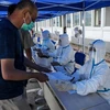 Một điểm lấy mẫu xét nghiệm COVID-19 tại Bắc Kinh, Trung Quốc ngày 17/6/2020. (Ảnh: AFP/TTXVN)
