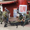 Cảnh sát phong tỏa hiện trường vụ nổ ở tỉnh Sulu, miền Nam Philippines ngày 24/8/2020. (Ảnh: AFP/TTXVN)