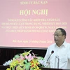 Bí thư tỉnh ủy Bắc Kạn Nguyễn Văn Du phát biểu tại hội nghị. (Ảnh: Vũ Hoàng Giang/TTXVN)