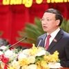 Bí thư Tỉnh ủy Quảng Ninh Nguyễn Xuân Ký nhiệm kỳ 2020 - 2025 phát biểu tại Đại hội. (Ảnh: Văn Đức/TTXVN)