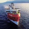Tàu khảo sát Oruc Reis của Thổ Nhĩ Kỳ di chuyển ngoài khơi phía Tây tỉnh Antalya trên Địa Trung Hải ngày 12/8/2020. (Ảnh: AFP/TTXVN)