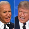 Tổng thống Mỹ Donald Trump (phải) và ứng cử viên Tổng thống của đảng Dân chủ Joe Biden (trái) tại cuộc tranh luận trực tiếp đầu tiên ở Cleveland, bang Ohio ngày 29/9/2020. (Ảnh: AFP/TTXVN)