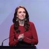 Thủ tướng New Zealand Jacinda Ardern mừng chiến thắng sau kết quả bầu cử tại Auckland, ngày 16/10/2020. (Ảnh: AFP/TTXVN)