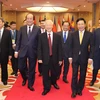 Tổng Bí thư, Chủ tịch nước Nguyễn Phú Trọng đến dự hội nghị. (Ảnh: Dương Giang/TTXVN)