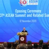 Tổng Bí thư, Chủ tịch nước Nguyễn Phú Trọng phát biểu chào mừng tại Lễ khai mạc Hội nghị Cấp cao ASEAN lần thứ 37. (Ảnh: Lâm Khánh/TTXVN)