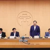 Chủ tịch UBND thành phố Hà Nội Chu Ngọc Anh phát biểu tại buổi làm việc. (Ảnh: Lâm Khánh/TTXVN)