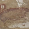 Bức tranh được phát hiện trong hang động Leang Tedongnge. (Nguồn: ABC.net.au)