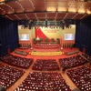 Toàn cảnh phiên họp thảo luận về các văn kiện đại hội tại hội trường Trung tâm Hội nghị Quốc gia, chiều 27/1/2021. (Ảnh: TTXVN)