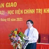 Ông Nguyễn Xuân Thắng phát biểu tại lễ khánh thành ký túc xá học viên của Học viện Chính trị khu vực IV. (Ảnh: TTXVN phát)